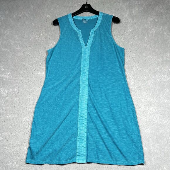 Tommy Bahama Dress Womens Size XL Turquoise Sleeveless Cotton Modal - Picture 1 of 12